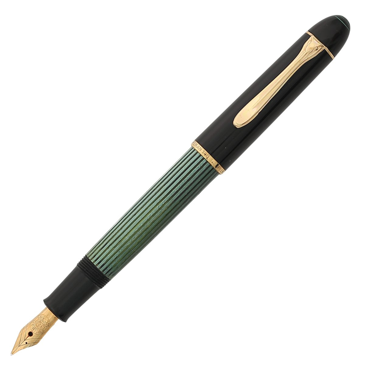 Pelikan 140 Black-Green Fountain Pen, 14K M-nib - Preowned