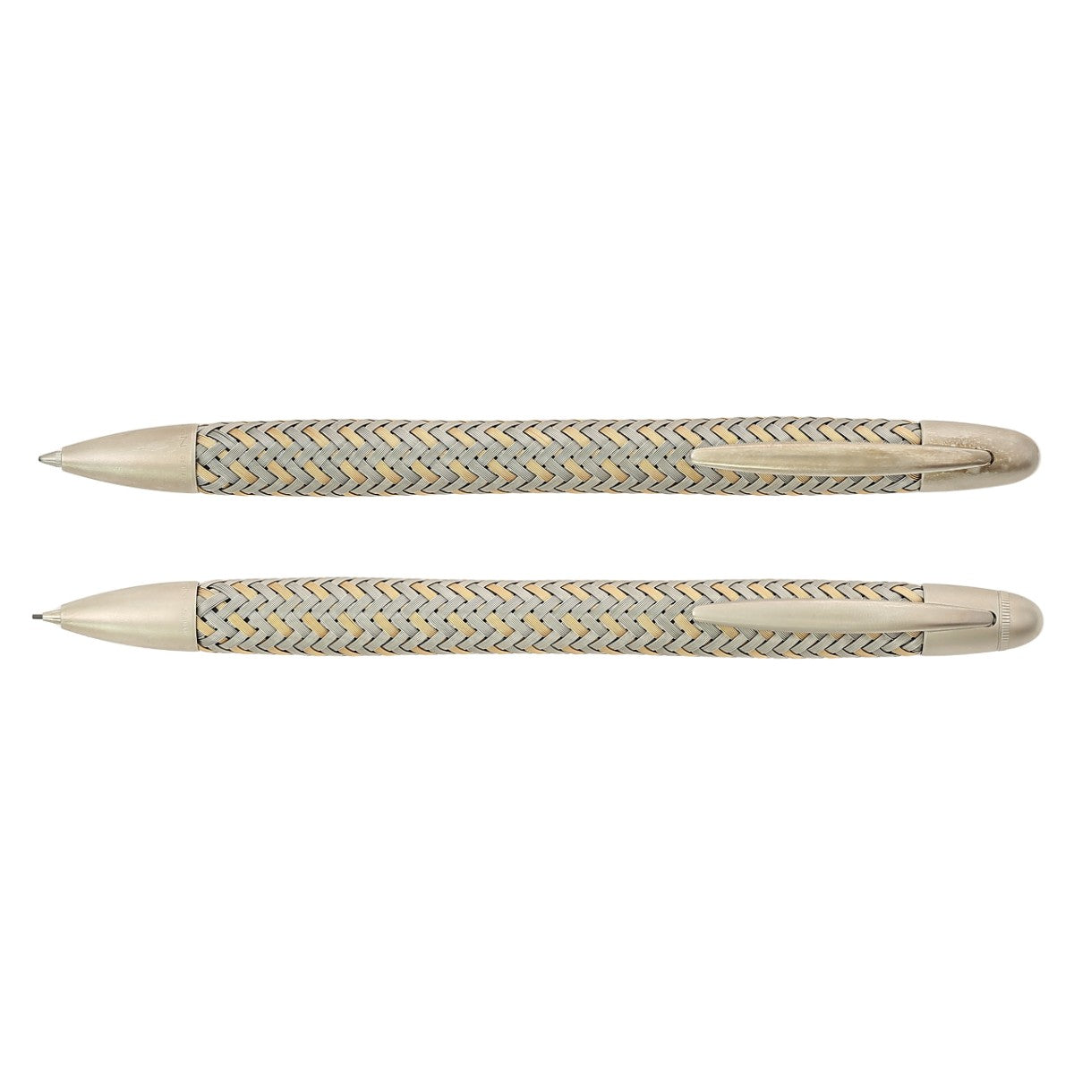 Porsche Design P3110 Tec Flex Silver-Gold Set (ballpoint & pencil