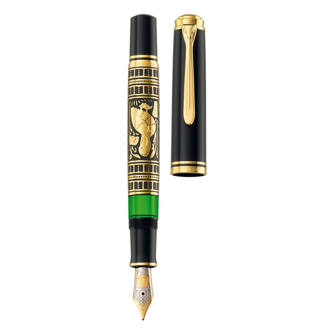 Quill Füllfederhalter Modell 900 Series – 22 Karat Gold-Feder (M), Dunkelblau, Made In Germany