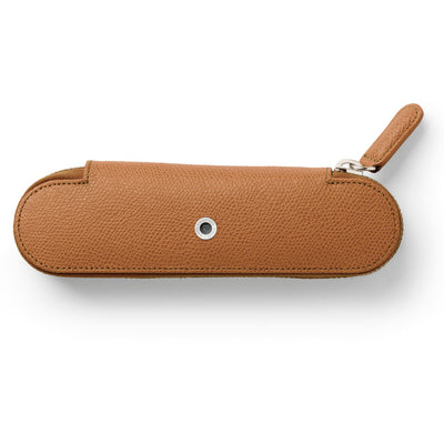 Graf von Faber-Castell Cognac Brown Zipper Case Epsom Leather for 2 Pens
