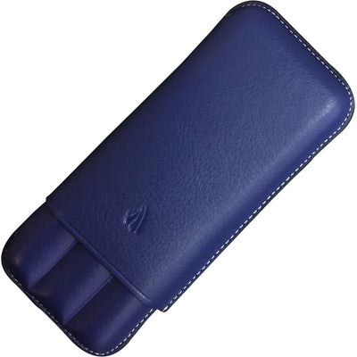 Recife Leder Stiftetui Riviera Blau für 3 Stifte