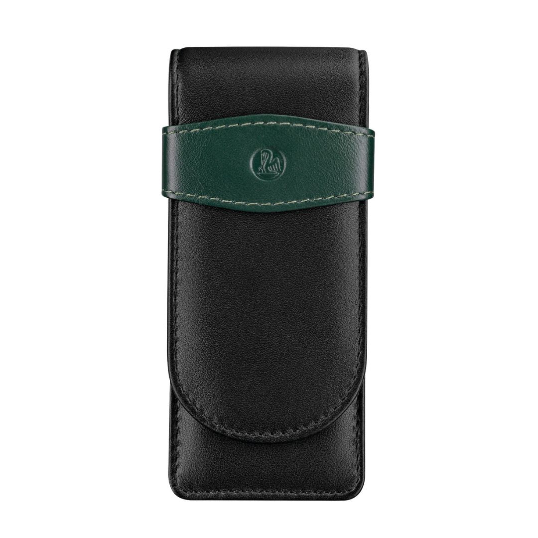 Pelikan Leather One Pen Case (Black/Green) 923524