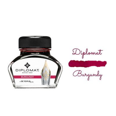 Diplomat Tintenglas 30 ml – Burgunder Rot