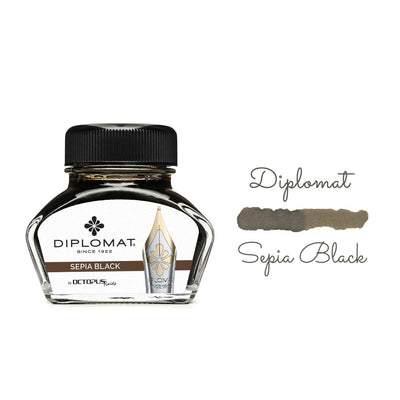 Diplomat Tintenflasche 30 ml – Sepia Schwarz
