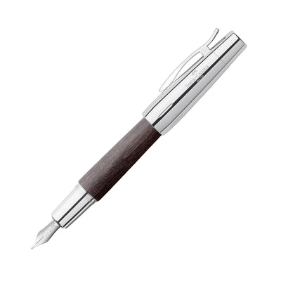 Faber-Castell e-motion Wood & Polished Chrome Black Fountain Pen