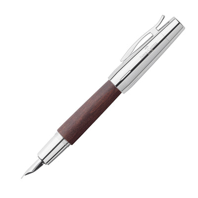Faber-Castell e-motion Wood & Polished Chrome Dark Brown Fountain Pen