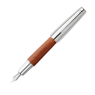 Faber-Castell e-motion Wood & Polished Chrome Brown Fountain Pen