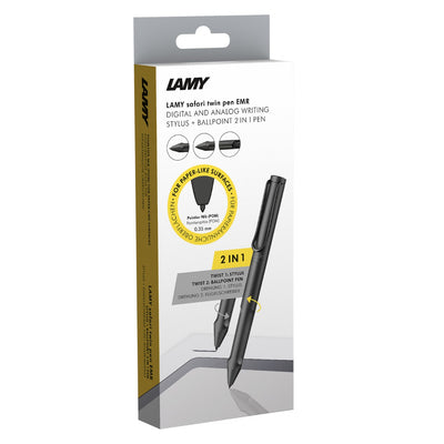 LAMY safari twin pen all black EMR Digital Writing POM 644