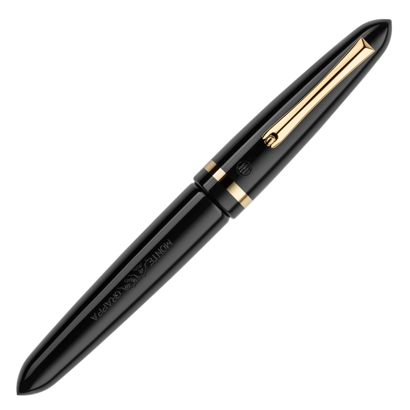 Montegrappa Venetia Black Fountain Pen - 14K Gold Flex Nib