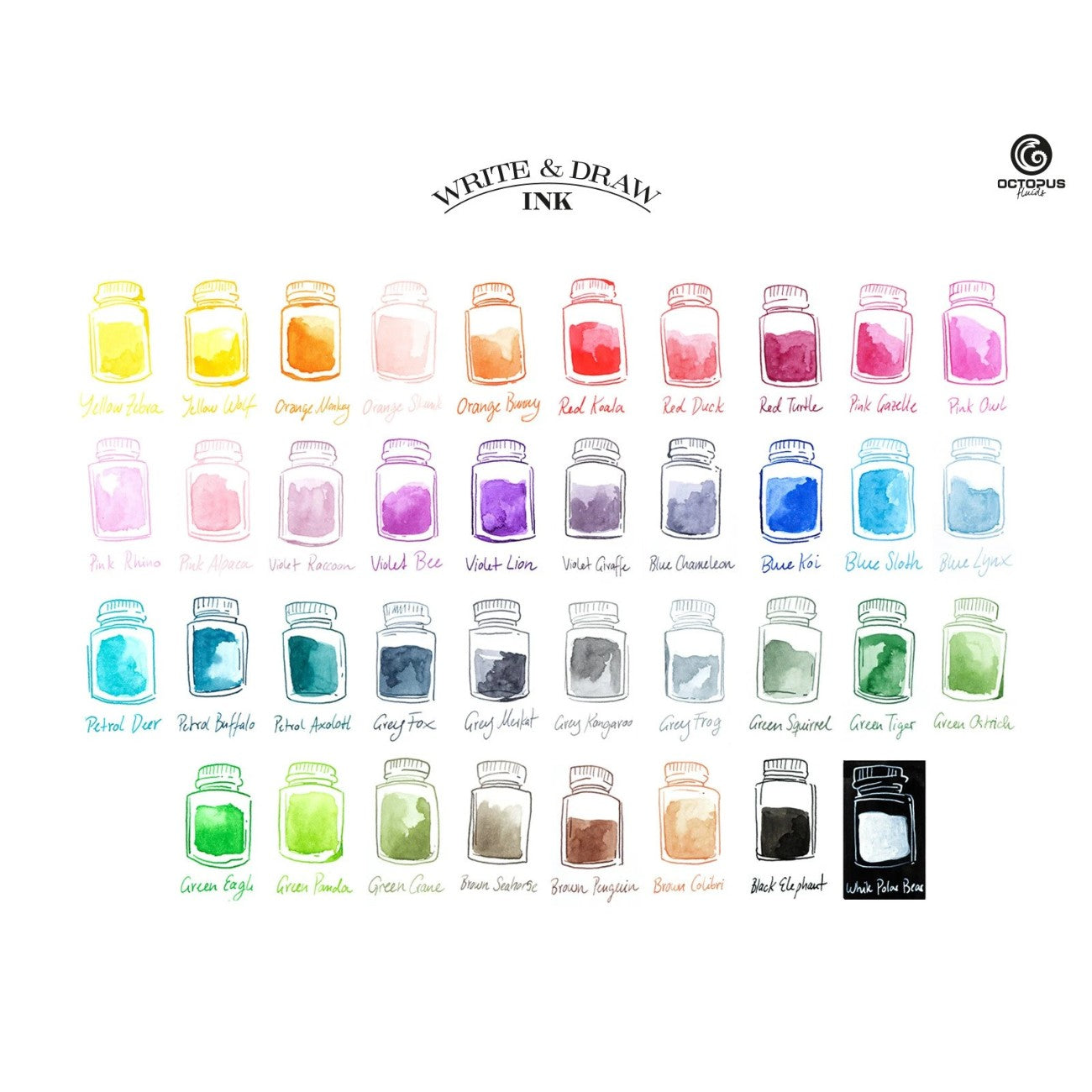 Color Draw Downs Ink Octopus Write & Draw Ink 50 ml - 289 Grey Kangaroo – missing-pen.com